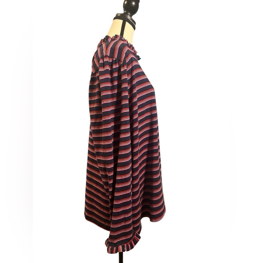 Caslon Striped Long Sleeve Blouse - Red and Blue - Picture 6 of 9